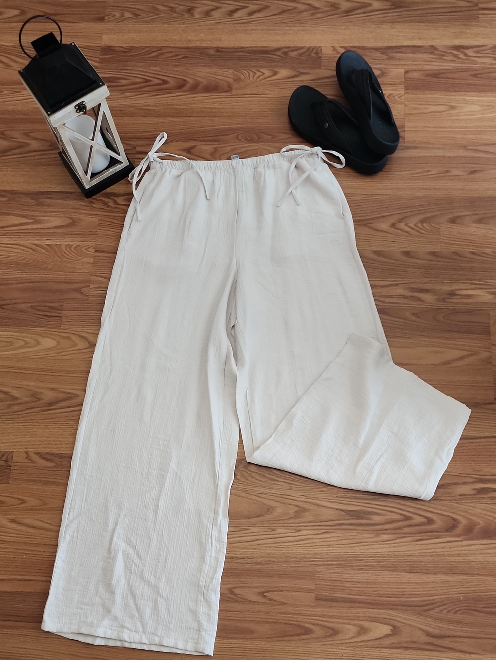 a new day Cream Wide-Leg Drawstring Pants